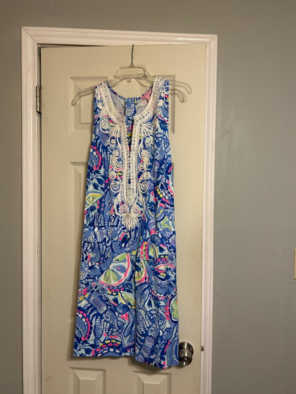 Lilly Pulitzer Carlotta blue floral shift stretch dress